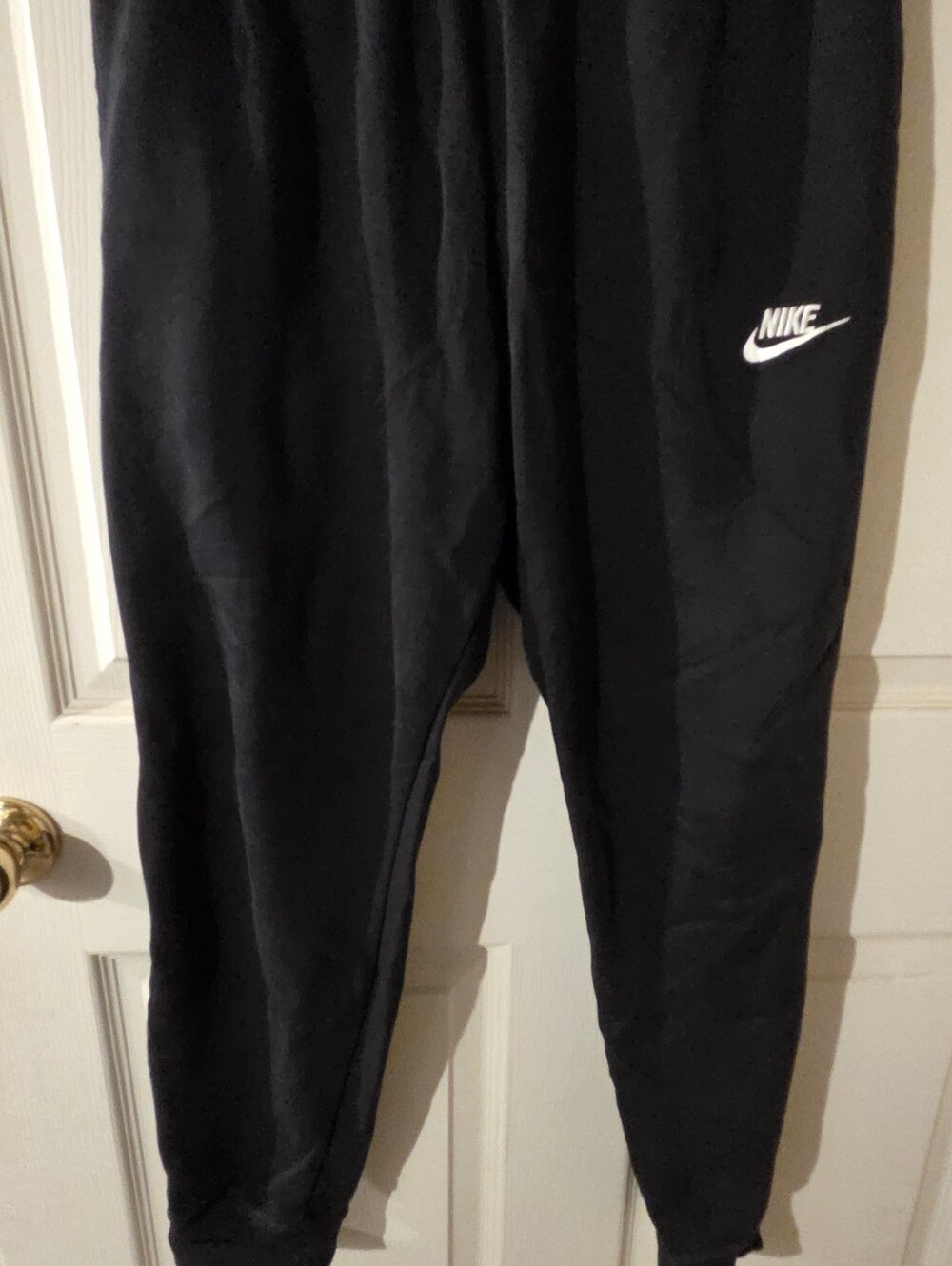 Nike Black Jogger Sweatpants with White Swoosh